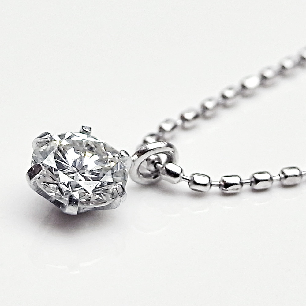 Pt 一粒ダイヤモンドネックレス ブランシュ 0.1ct